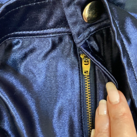 I Love Sia dark blue satiny sheen stretchy shorts - Picture 4 of 5